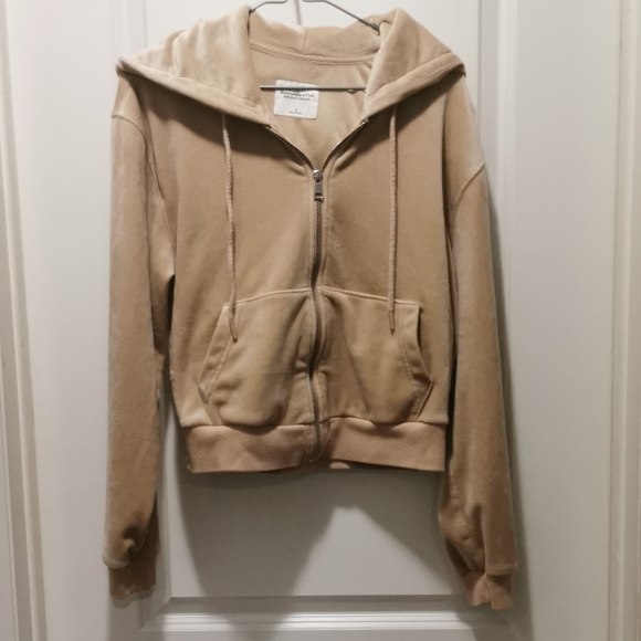 Abercrombie & Fitch Jackets & Blazers - Abercrombie & Fitch Tan Zip-Up Valour ‎ Hoodie Jacket Soft Comfy